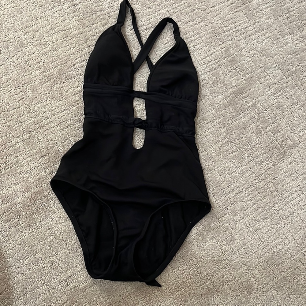 black one piece bathing suit